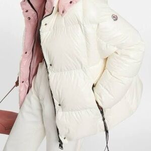 Moncler White and Pink Puffer Jacket